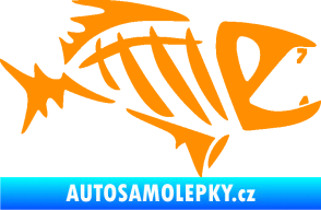 Samolepka Ryba kostra  007 pravá oranžová