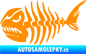 Samolepka Ryba kostra 004 levá oranžová