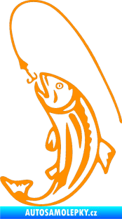 Samolepka Ryba s návnadou 003 levá oranžová