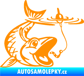 Samolepka Ryba s návnadou 004 pravá oranžová