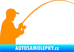 Samolepka Rybář 001 pravá oranžová