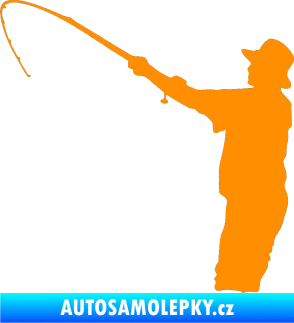 Samolepka Rybář 004 levá oranžová