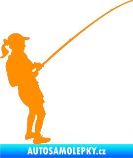 Samolepka Rybář 005 pravá oranžová