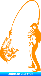 Samolepka Rybář 016 levá oranžová