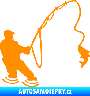 Samolepka Rybář 018 pravá oranžová