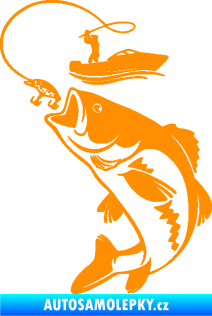 Samolepka Rybář 019 levá oranžová