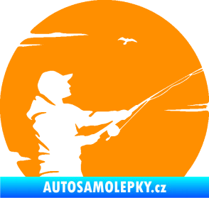 Samolepka Rybář 022 pravá oranžová