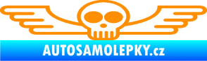 Samolepka Samolepka na zadní sklo 001 lebka s křídly oranžová
