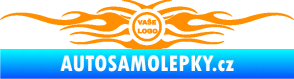 Samolepka Samolepka na zadní sklo plameny se znakem oranžová
