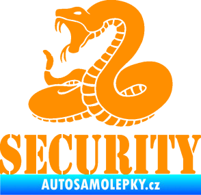 Samolepka Security hlídáno - levá had oranžová