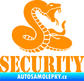 Samolepka Security hlídáno - pravá had oranžová