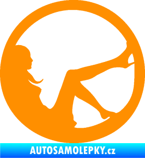 Samolepka Sexy lady 003 pravá v kruhu oranžová