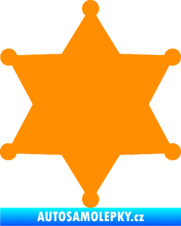Samolepka Sheriff 002 hvězda oranžová