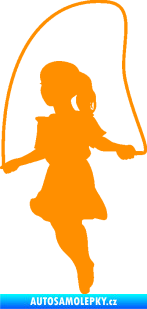 Samolepka Skákání přes švihadlo 003 levá skipping rope oranžová