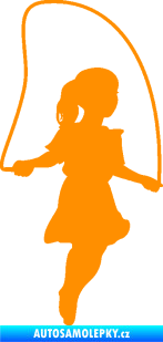Samolepka Skákání přes švihadlo 003 pravá skipping rope oranžová