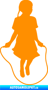Samolepka Skákání přes švihadlo 004 pravá skipping rope oranžová