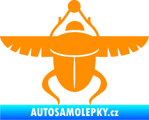 Samolepka Skarab - brouk vruboun 001 egyptský symbol oranžová