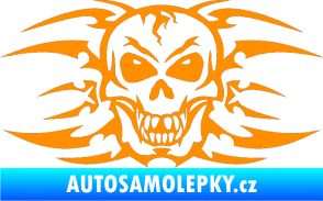 Samolepka Skeleton - lebka oranžová