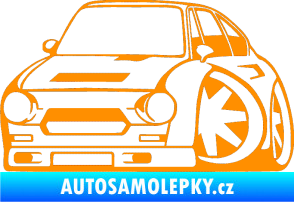Samolepka Škoda 110r karikatura levá oranžová