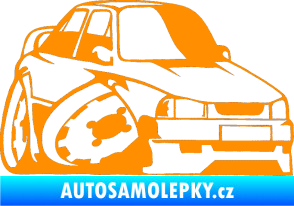 Samolepka Škoda 130 karikatura pravá oranžová