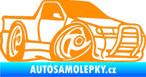 Samolepka Škoda Felicia korba karikatura pravá oranžová