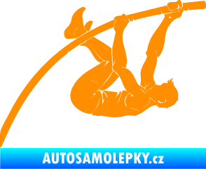Samolepka Skok o tyči 001 pravá atletika oranžová