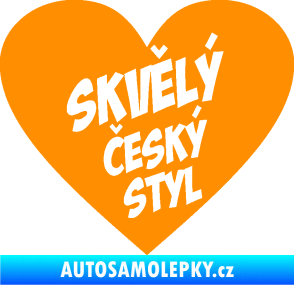 Samolepka Skvělý český styl srdce oranžová