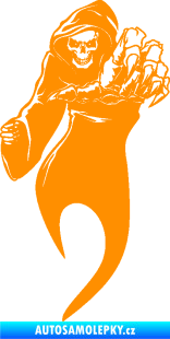 Samolepka Smrtka 006 pravá s drápy oranžová