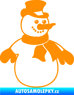 Samolepka Sněhulák 002 pravá vánoční dekor oranžová