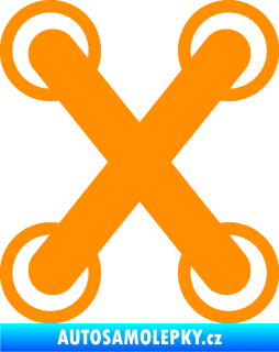 Samolepka Šněrování - záplata  oranžová