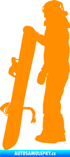 Samolepka Snowboard 032 levá oranžová