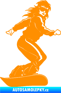 Samolepka Snowboard 036 pravá oranžová