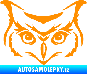 Samolepka Sova 002 hlava oranžová