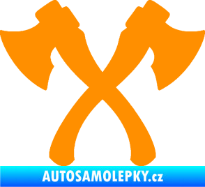 Samolepka Spojené sekery oranžová