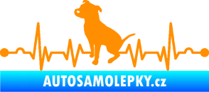 Samolepka Srdeční tep 007 levá pitbull oranžová