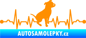 Samolepka Srdeční tep 007 pravá pitbull oranžová