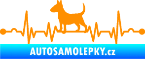 Samolepka Srdeční tep 008 levá pes bulteriér oranžová