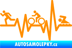Samolepka Srdeční tep 012 levá triatlon oranžová