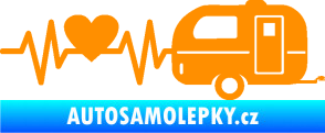 Samolepka Srdeční tep 030 pravá kempování oranžová