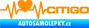Samolepka Srdeční tep 032 pravá Citigo oranžová