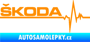 Samolepka Srdeční tep 034 levá Škoda oranžová