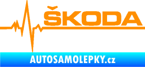 Samolepka Srdeční tep 034 pravá Škoda oranžová