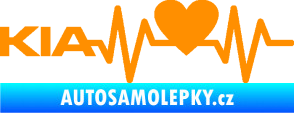 Samolepka Srdeční tep 048 levá Kia oranžová