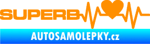 Samolepka Srdeční tep 072 levá Superb oranžová