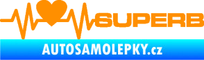 Samolepka Srdeční tep 072 pravá Superb oranžová