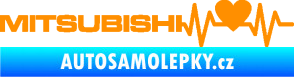 Samolepka Srdeční tep 082 levá Mitsubishi oranžová