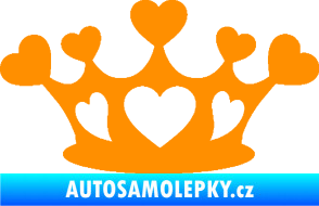 Samolepka Srdíčka korunka oranžová