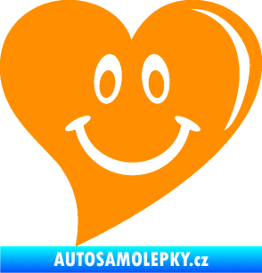 Samolepka Srdíčko 014 pravá s úsměvem oranžová