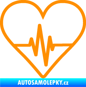 Samolepka Srdíčko 017 ekg křivka oranžová