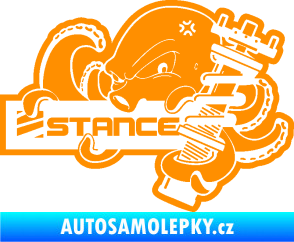 Samolepka Stance nápis s chobotnicí oranžová